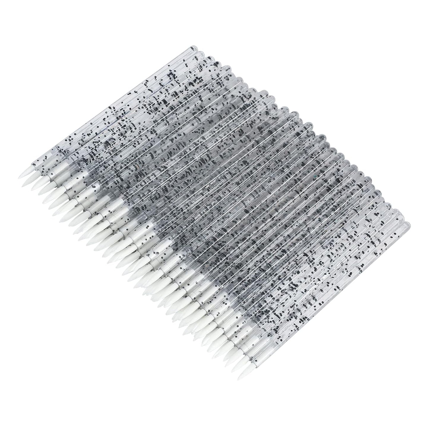 G2PLUS 100PCS Disposable Eyeliner Brushes, Eyebrow and Liner Brush Applicator, Cosmetic Eye Wands for Lip Liners, Eye Makeup, Eyelashes and Detail Painting (Crystal Black)