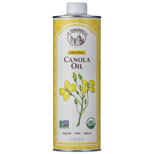 La Tourangelle, Organic Canola Oil, Expeller-Pressed Non-GMO Canola Seeds, Pesticide and Chemical Free, High Heat Neutral Cooking Oil, 33.8 fl oz
