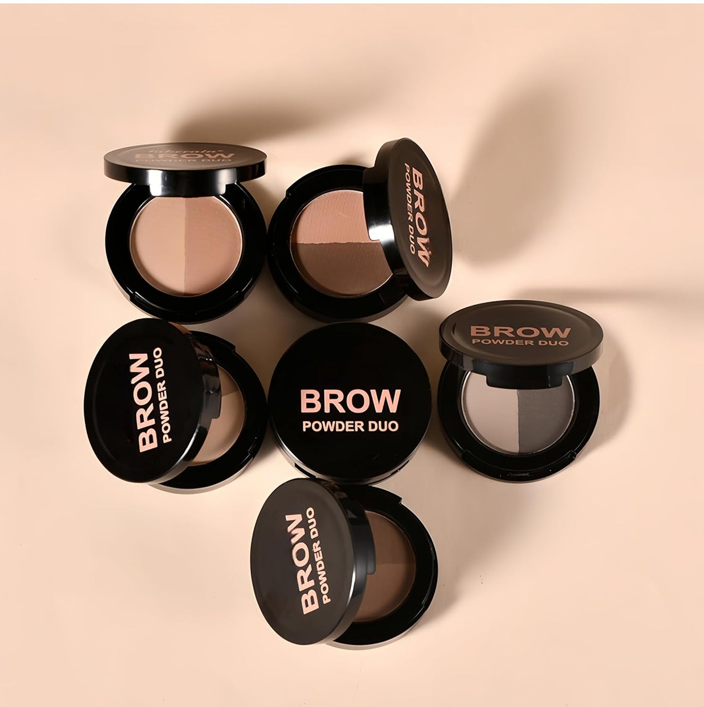 MAEPEOR Brow Powder Duo 6 Colors Natural Smooth Eyebrow Powder Professional Brow Contour Palette for Filler Defined & Sculpt (04 Ash Brown)