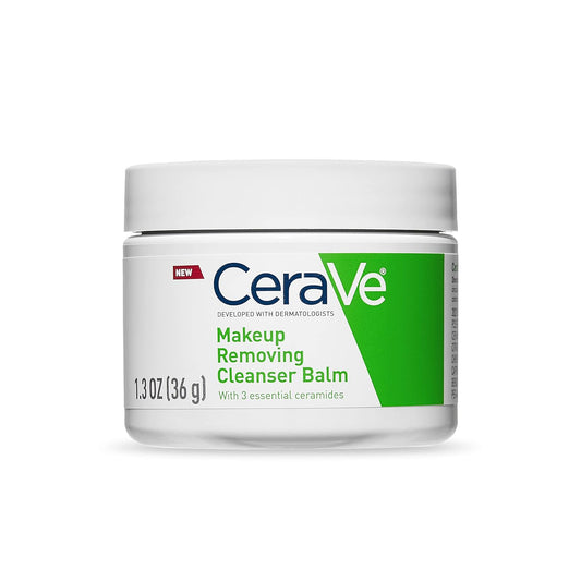 CeraVe Cleansing Balm Makeup Remover, Waterproof Makeup Remover With Ceramides & Plant-Based Jojoba Oil To Nourish & Hydrate, Non-Comedogenic & Fragrance Free, 1.3 Oz