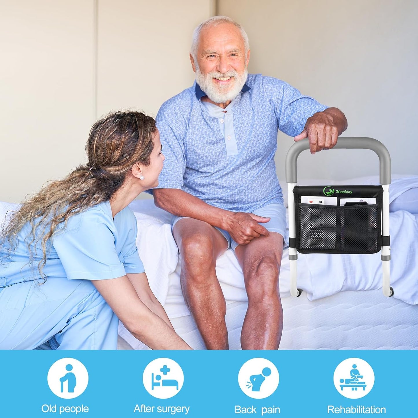 Bed Rails for Elderly Adults Safety,Bed Rail for Seniors,Bed Rails for Queen,Bed Safety Rail for Elderly Adult,Bed Safety Rail with Strap,Adjustable Bed Rail for Elderly,Couch Rail,Sofa Rail