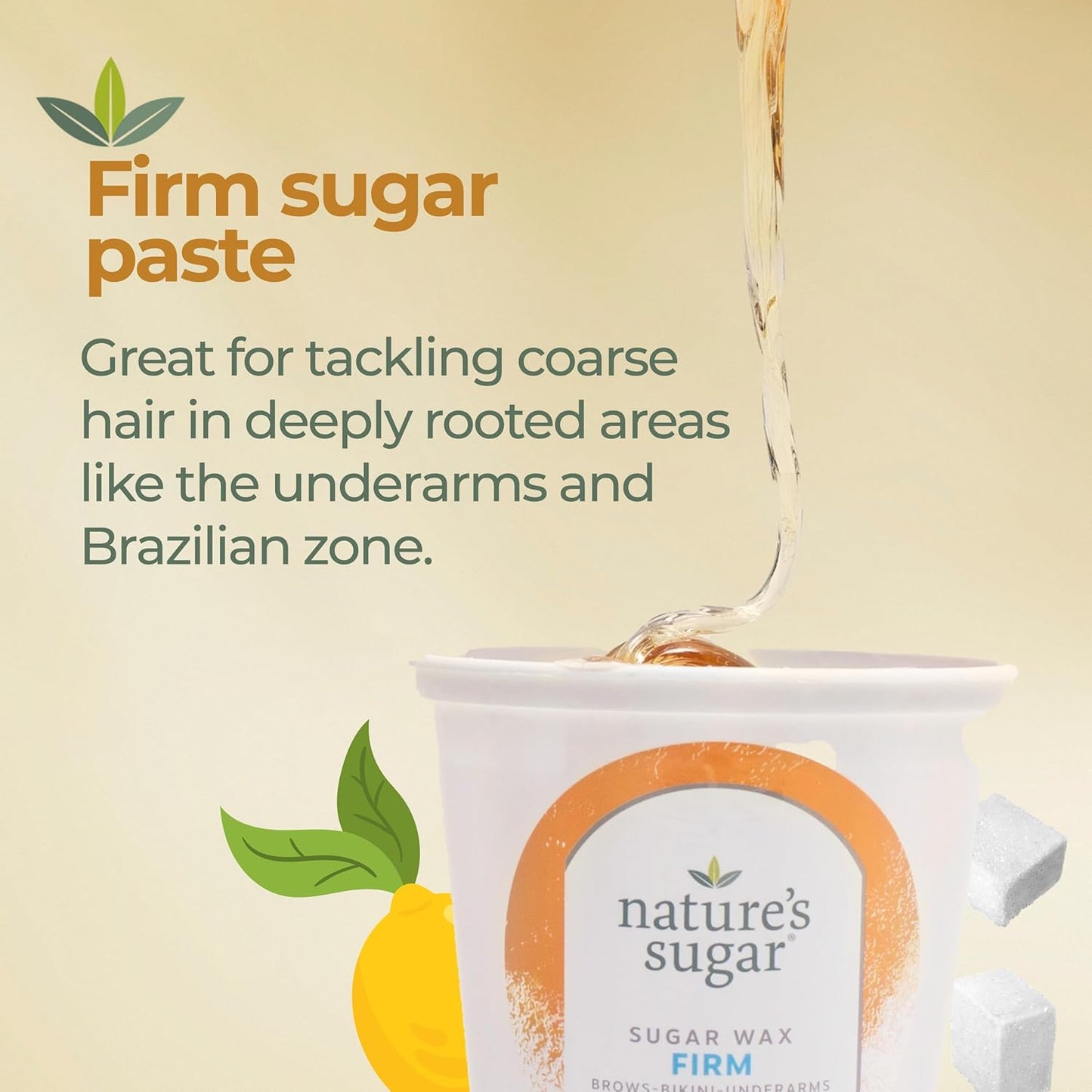 Nature's Sugar Wax Sugaring Paste for Legs, Back, Arms, Chest. All-Natural Hair Removal for Women and Men. Any skin types. Vegan. Cruelty-Free. (1 All Purpose, 1 Firm)