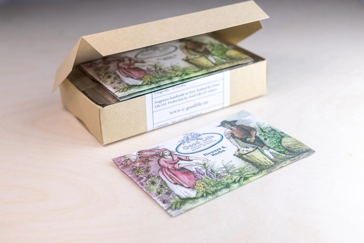 Good Life Flowers & Herbs Scented Sachets | Designed in New Zealand | 12 Sachets