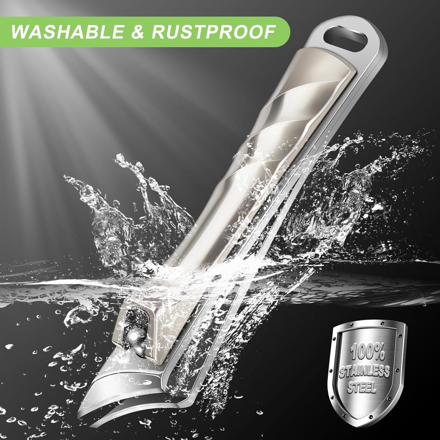 Ingrown Toenail Clippers, Slanted Nail Clippers for Thick Nails for Seniors, Edgy Angled Finger Nail Cutters for Adult, Men, Women with Nail File, Curved Blade