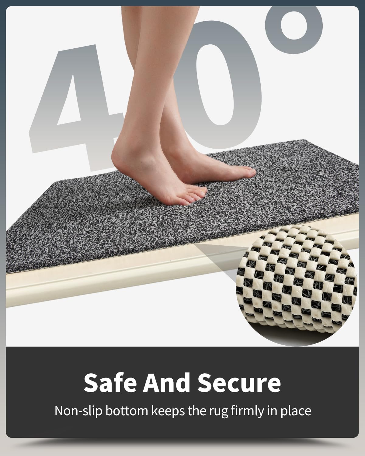 Non-Slip Bathtub Mat, 17x 30 Inch, Shower Mats for Bath Tub, PVC Loofah Bathroom Mats for Wet Areas, Quick Drying