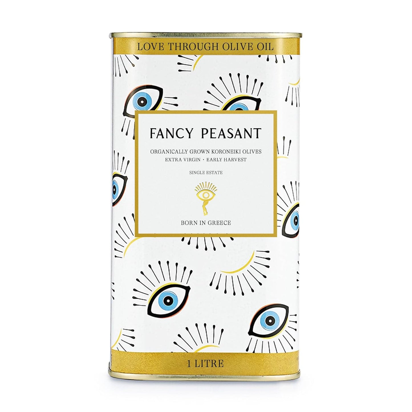 Fancy Peasant Everything Olive Oil, 1L Tin of Greek Extra Virgin Olive Oil, Polyphenol Rich EVOO with Olives from Greece