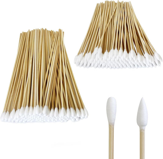 600/500/400 PCS Gun Cleaning Swabs - 6" Lint-Free Long Cotton Swabs Bamboo Handle, Precision Firearm Maintenance Kit Electronics Instruments, Professional Supplies with Reusable Storage Case