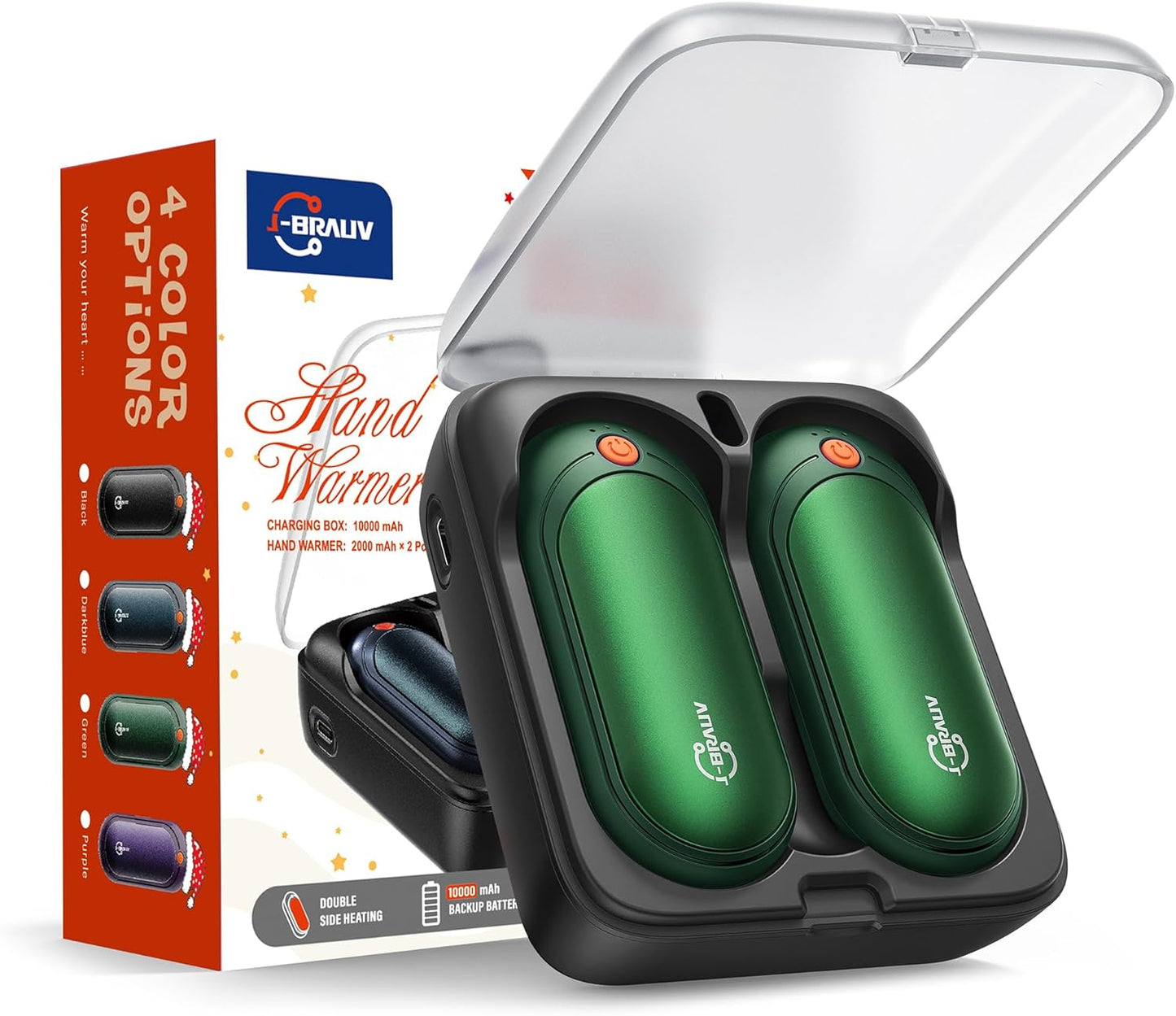 Hand Warmers Rechargeable 2 Pack, 14000mAh Electric Hand Warmers, Smart Chips 24Hrs Long Safe Heat, Portable Pocket Heater, Gifts for Christmas, Outdoor, Golf, Hunting, Camping Accessories