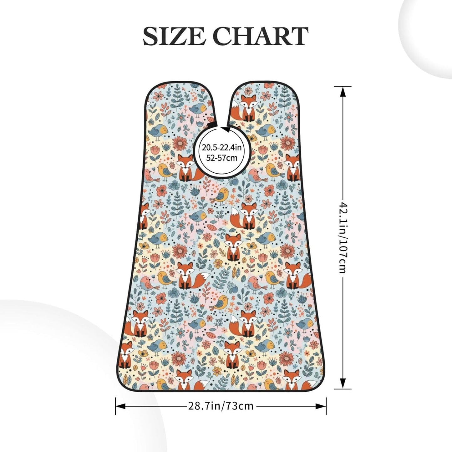 Waterproof Beard Trimming Bib, Non-Stick Hair Catcher for Men Shaving, Grooming Apron for Husband Dad, Floral Flowers Foxes Shave Bib