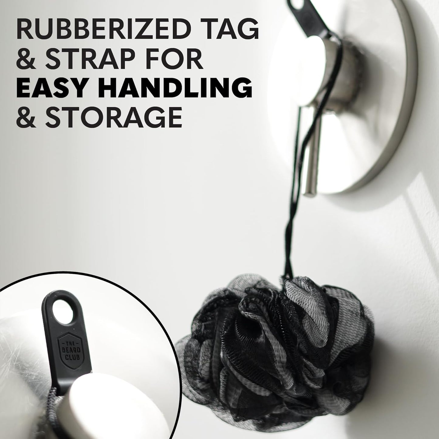 The Beard Club Premium Exfoliating Loofah Sponge - Soft Shower Body Scrubber for Men & Women, Large Bath Loofah for Luxurious Skin Care, Durable Shower Pouf & Bathing Accessories in Stylish Design