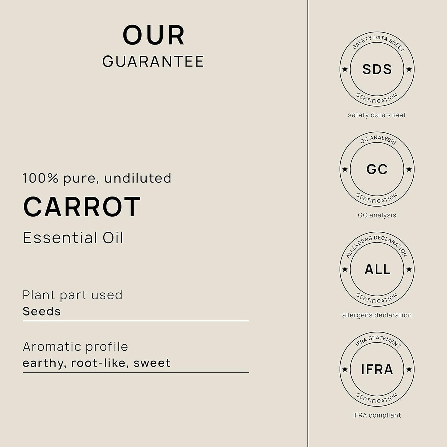 VINEVIDA Carrot Seed Essential Oil - Undiluted Carrot Seed Oil - Carrot Seed Candle Oil Scent - DIY Candle Scents for Candlemaking - Bulk Essential Oil for Soap Making Safe for Skin, 32.0 Fl Oz