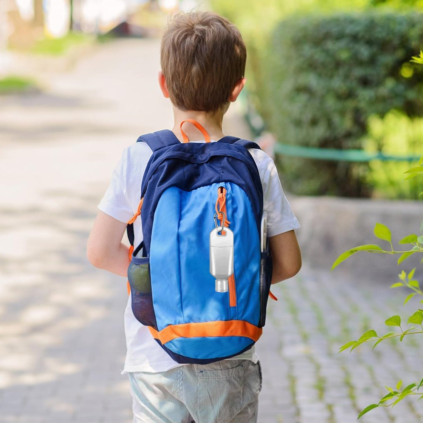 5 Pack Refillable Travel Plastic Bottles Containers with Clip Hand Sanitizer Travel Size Holder with Keychain Empty Bottles for Kids and Adult