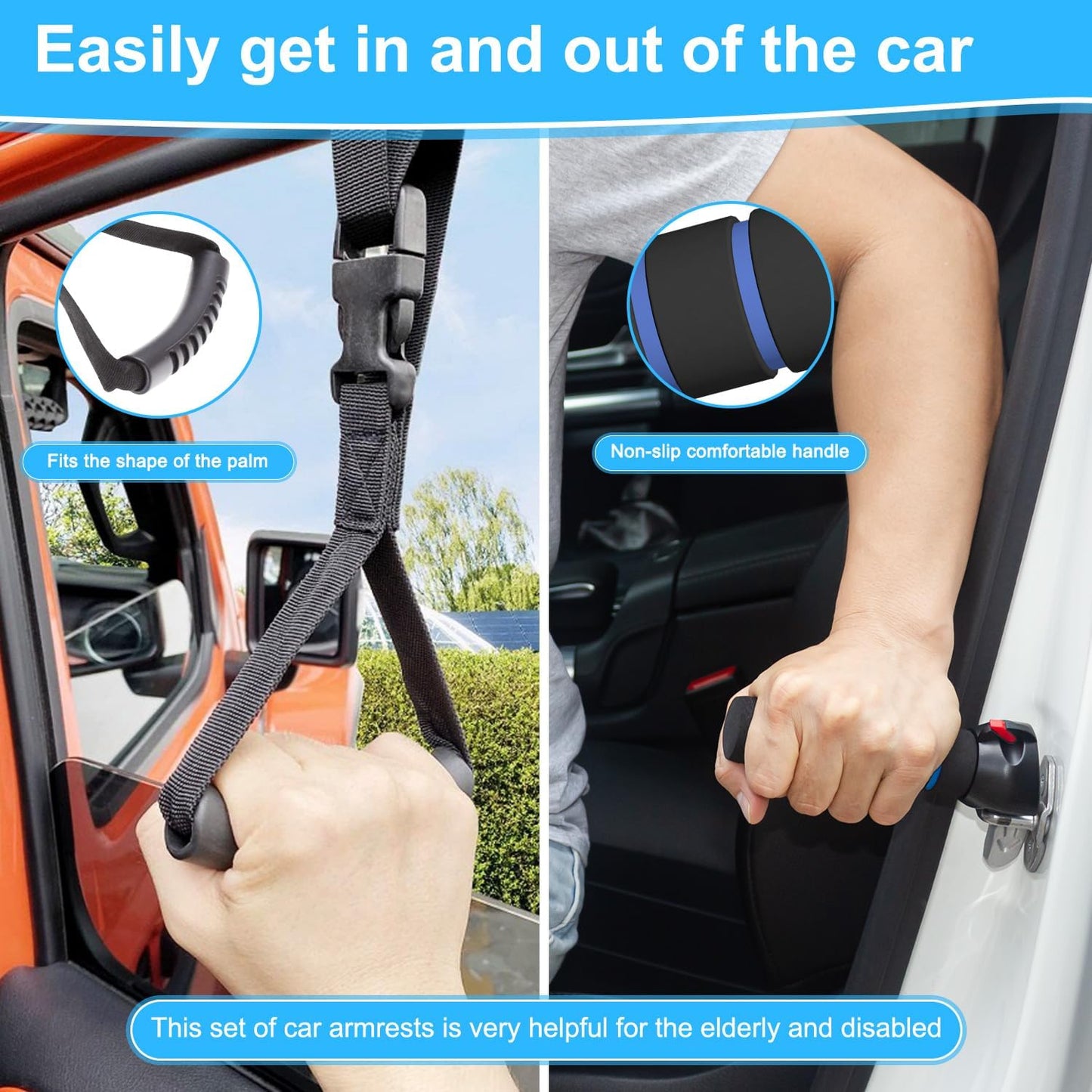 3 in 1 Car Door Handle for Elderly-Car Handle Assist - Vehicle Support - Standing Mobility Aid Tool -Door Latch for Seniors