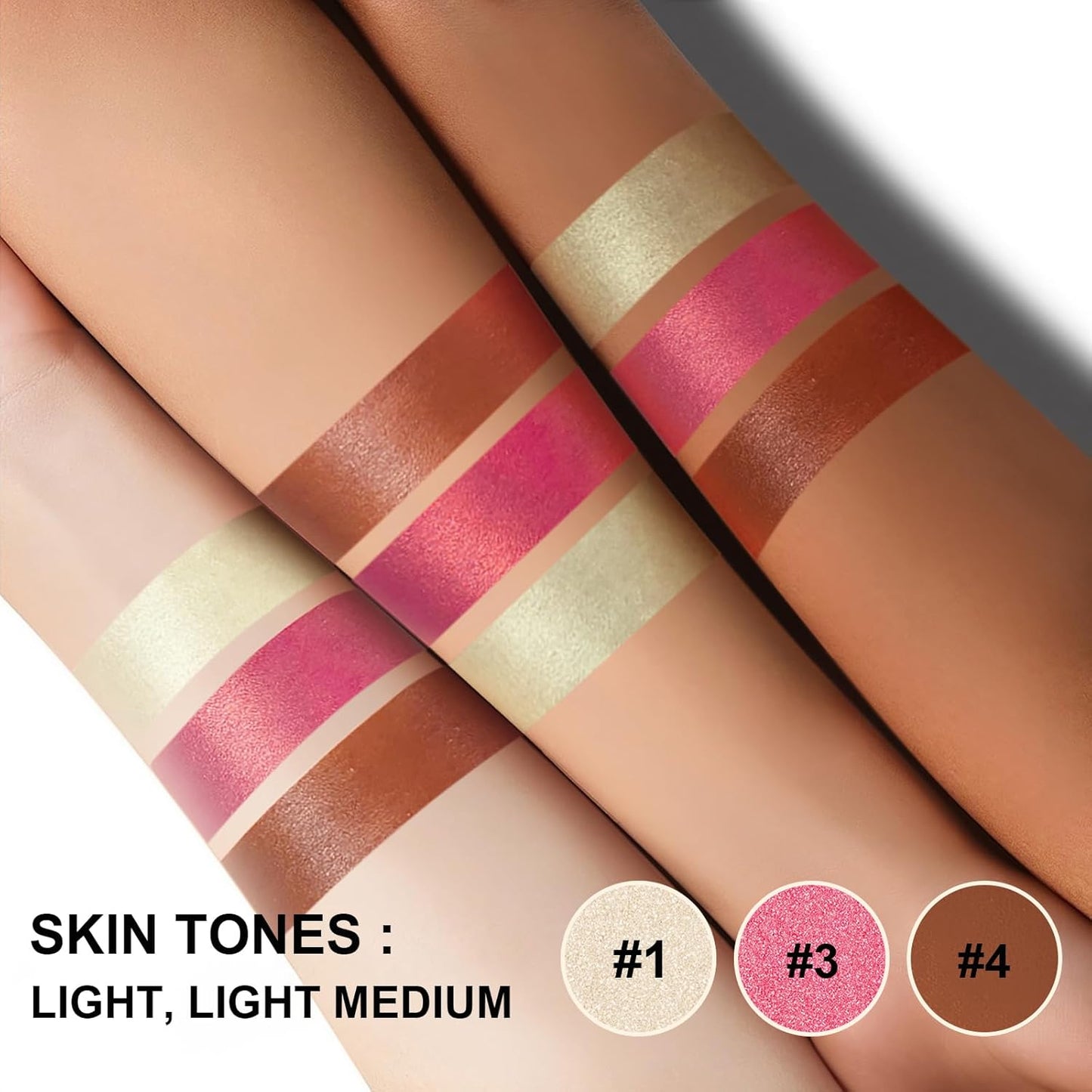 Lezero 3Pcs Contour Stick Makeup Kit, Shades with Highlighter, Blush and Bronzer Stick for Sculpt the Face and All Skin Type, Long Lasting, Smooth, Dewy & Matte Finish, LIGHT