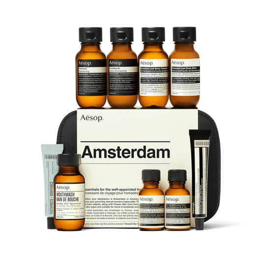 Aesop Amsterdam Travel Kit | Unisex Luxury Skincare & Haircare Set for Travel | TSA-Approved