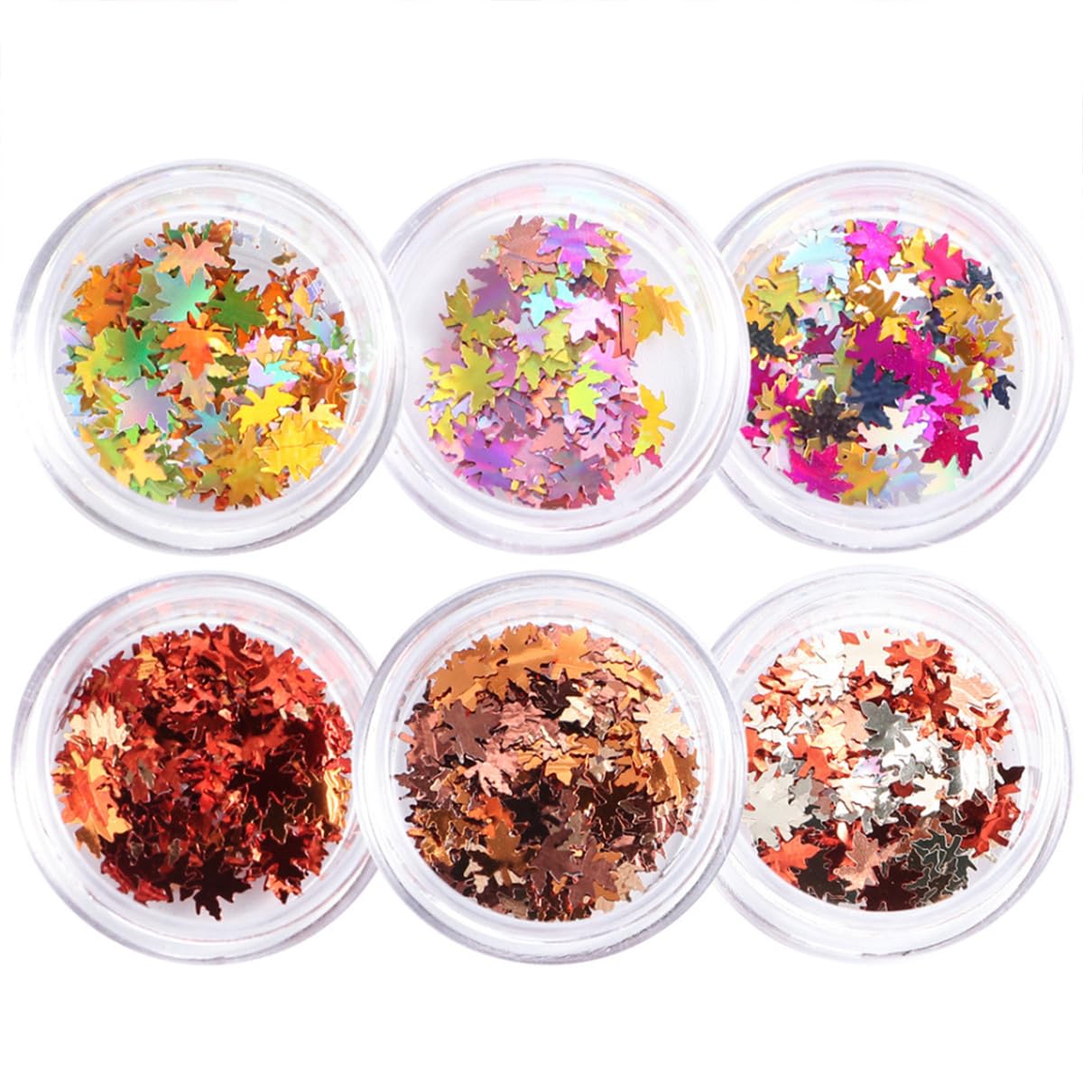 3D Maple Leaf Glitter Nail Sequins Fall Nail Stickers Autumn Nail Glitters Holographic Vintage Maple Leaves Nail Designs Thanksgiving Nail Decals for Manicure Decoration