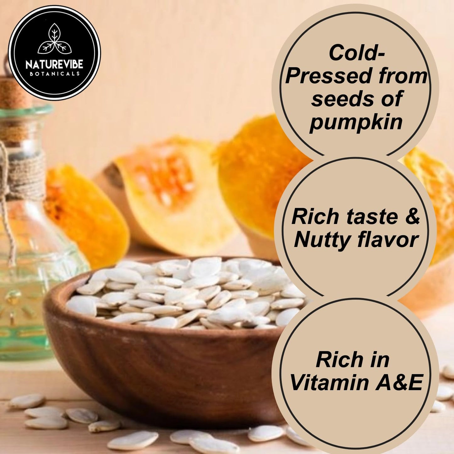 Naturevibe Botanicals Pumpkin Seed Oil 32oz and Neem Oil 32oz | Oil Combo