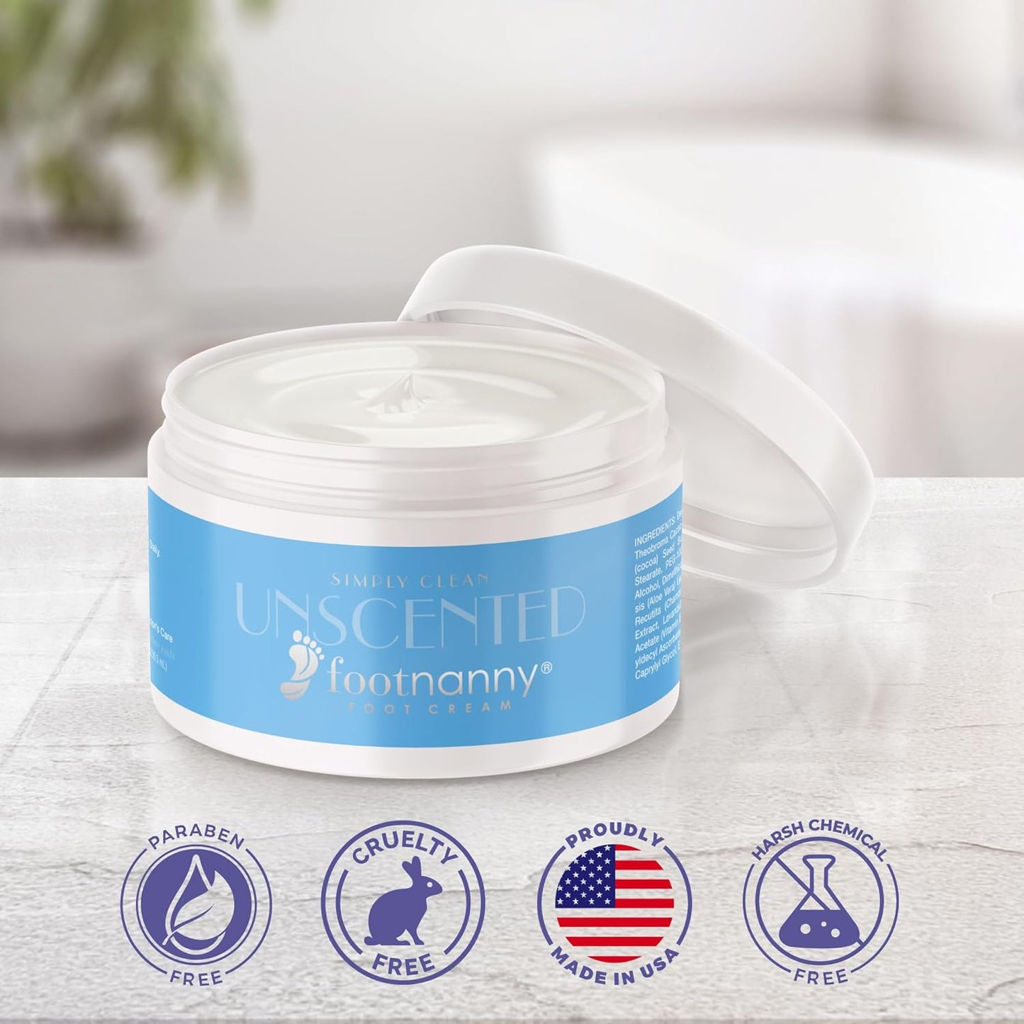 Footnanny - Unscented Foot Cream - Soothes Cracked Heels and Dead Skin with an Old Fashion, Invigorating Formula