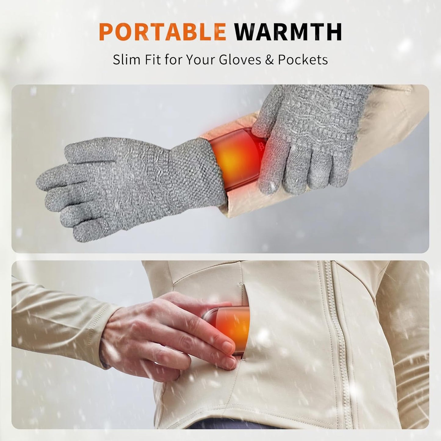 Hand Warmers Rechargeable 2 Pack Magnetic Electric Hand Warmer with Digital Display, Portable Pocket Hand Warmer, for Men Women, Outdoors, Games, Camping, Hunting