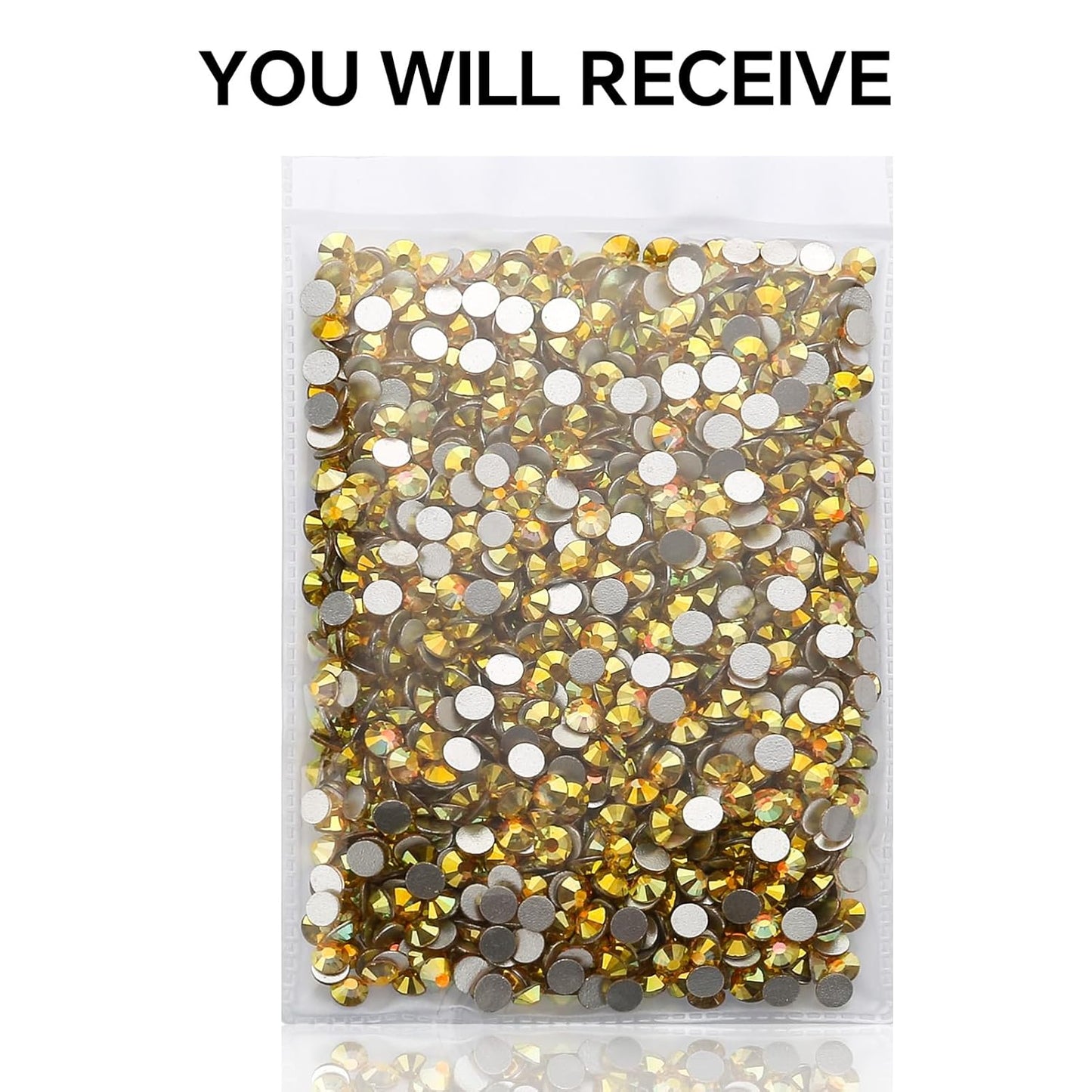 1440Pcs Metallic Sunshine Crystal Rhinestones,Glass Flatback Rhinestones Gemstones for Nail Face Makeup Art Crafts Clothes Decoration-(SS20,Metallic Sunshine)