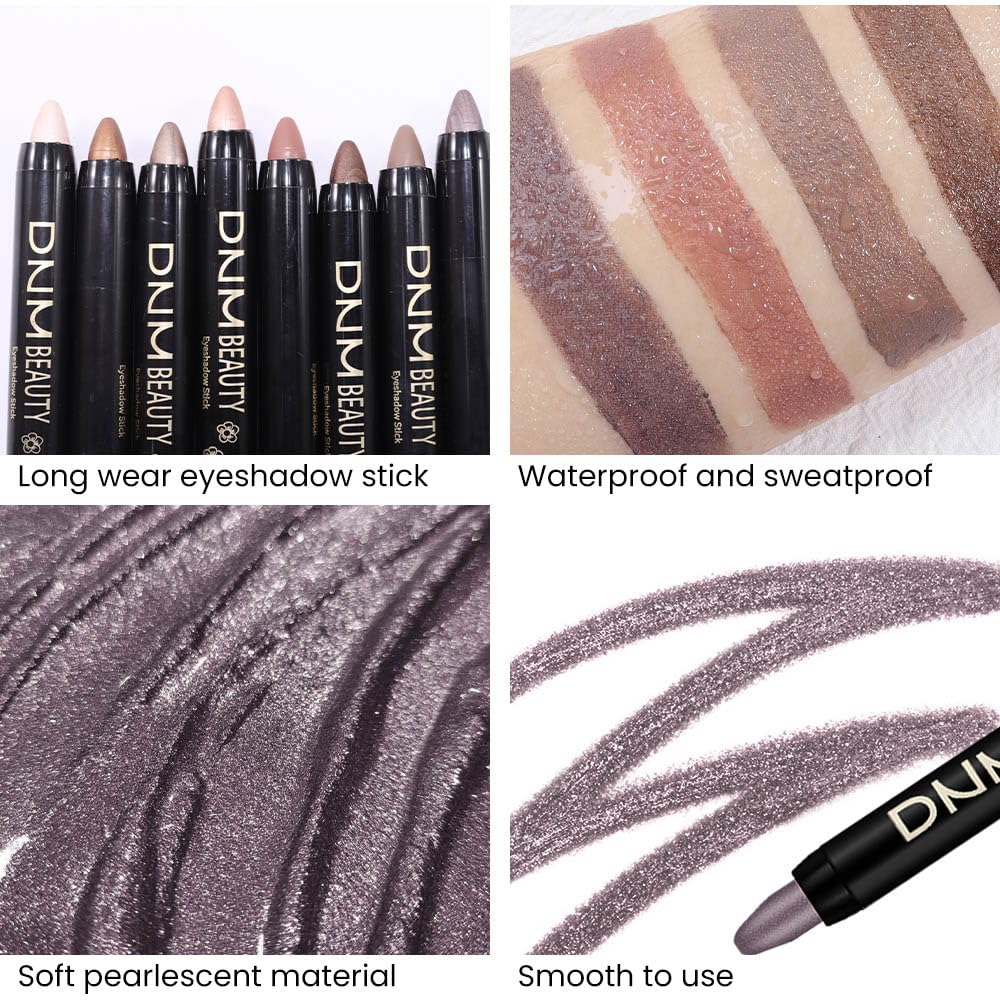 Kaely 2Pcs Cream Eyeshadow Sticks Set for Eyes Waterproof,Cocoa Shimmer & Smoky Amethyst Shimmer Matte Eye shadow Stick Pencil Pen Bulk sombras en crema para ojos 21+24