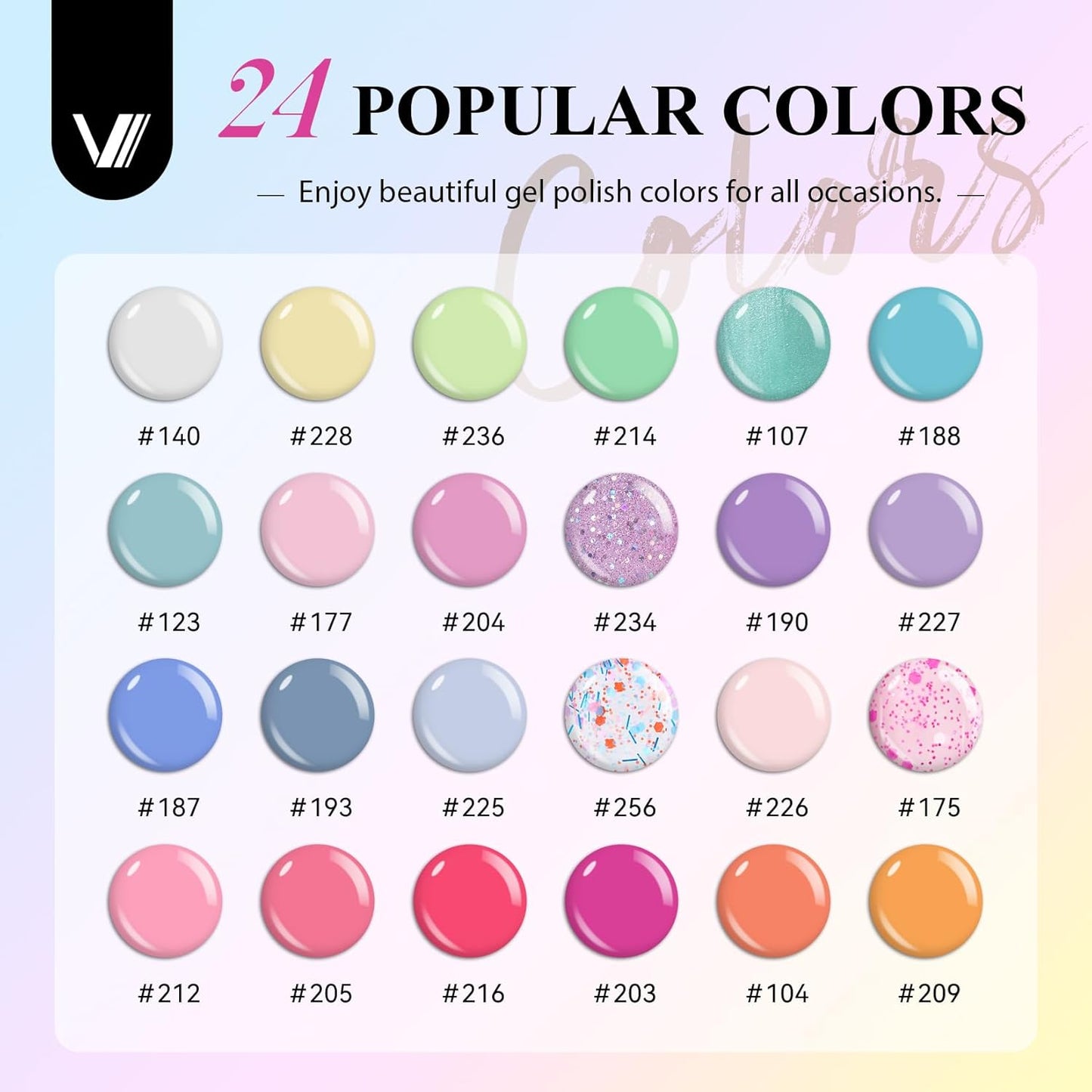 VANREESA 42 Pcs Gel Nail Polish Kit with U V Light 24 Popular Colors Gel Polish Nail Kit Green Blue Purple Pink Orange Complete Nail Kit with Manicure Tools Gifts for Women Girls