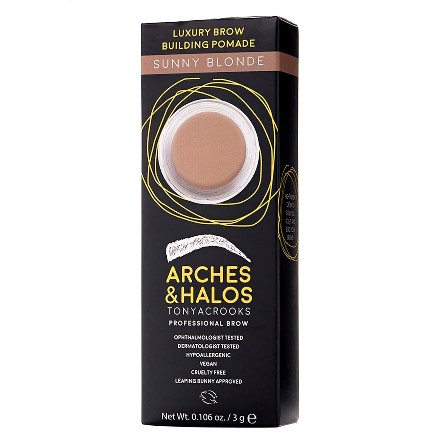 Arches and Halos Luxury Brow Building Pomade - Vegan Eyebrow Pomade - Creamy, Long Wearing Color for Clean, Defined Brows - Sunny Blonde - 0.1 oz