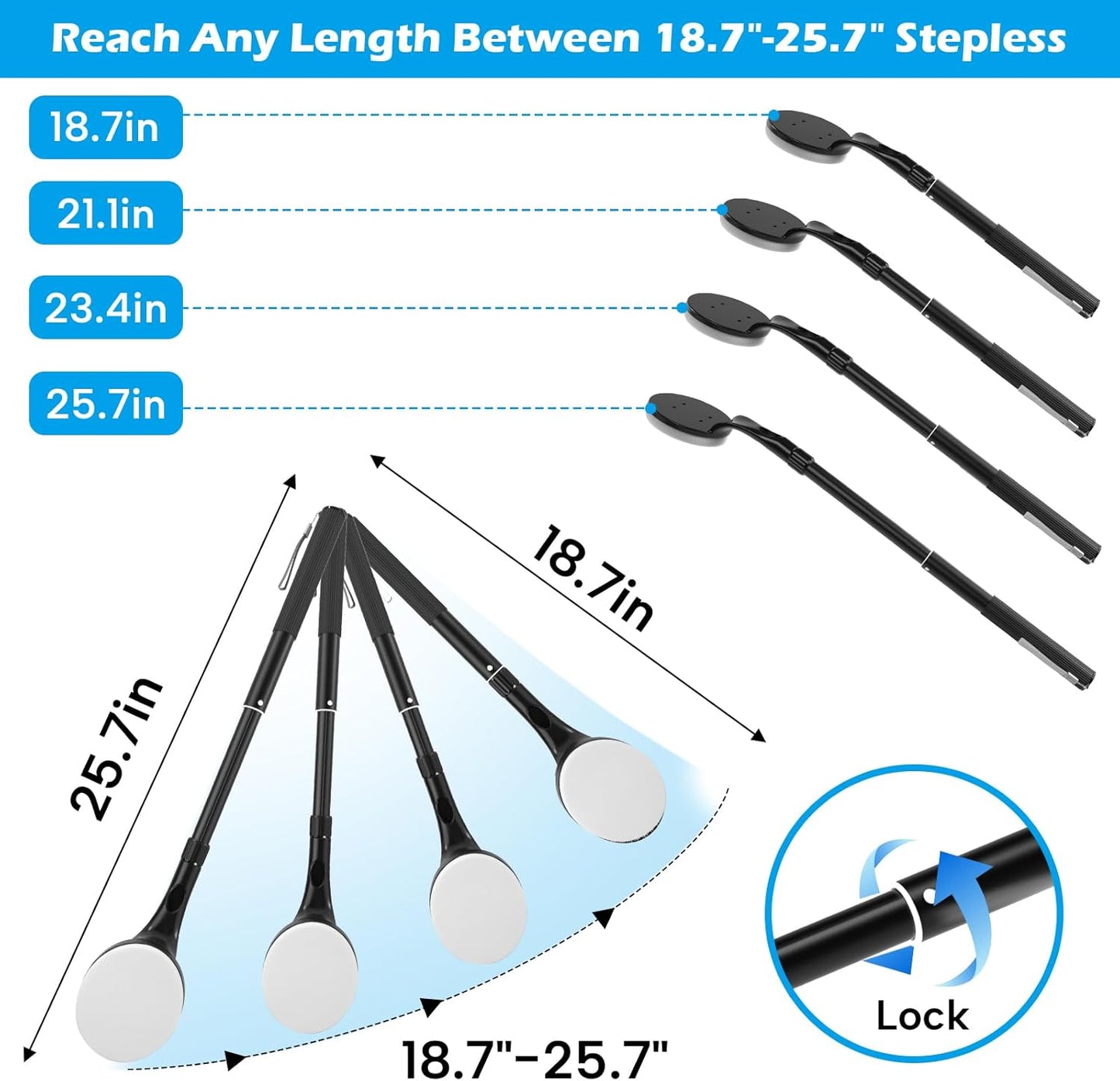 Lotion Applicator for Back, 25.7'' Long Handle Back Lotion Applicator, Easy Reach and Washable, Suitable for Use by Men and Women