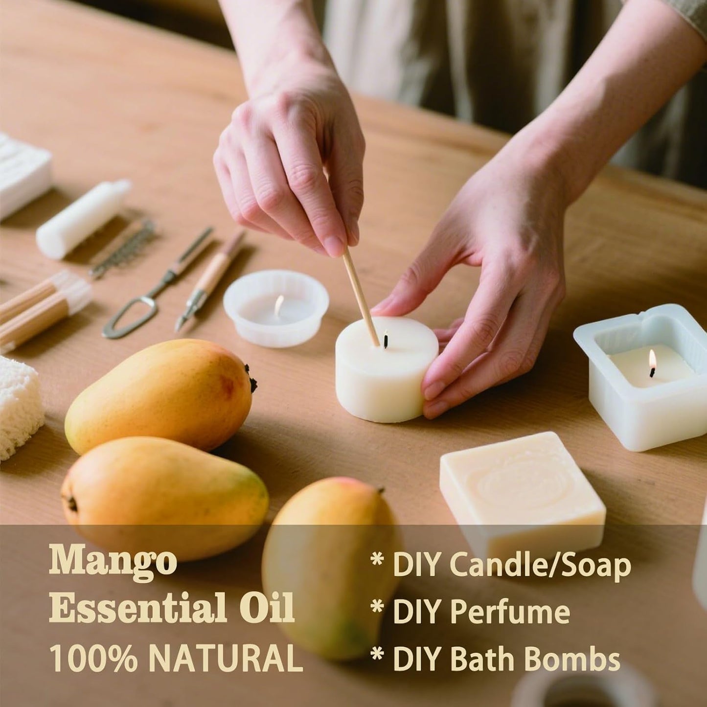 Mango Fragrance Oil-Mango Essential Oil 4.33oz (130ml)-100% Pure Natural Scent for Diffusers, Candles, Soap Making & Aromatherapy-Relaxing Home & Gift Essential Oil for Bath, Massage