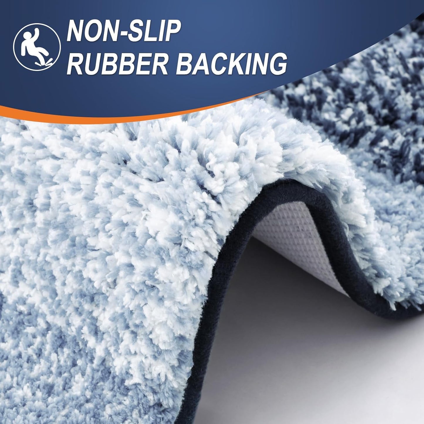 OLANLY Bathroom Rugs Mat 24x16, Extra Soft Absorbent Microfiber Bath Rugs, Rubber Backing, Quick Dry, Machine Washable Bath Mats for Bathroom Floor, Tub and Shower, Home Decor Accessories, Navy Blue