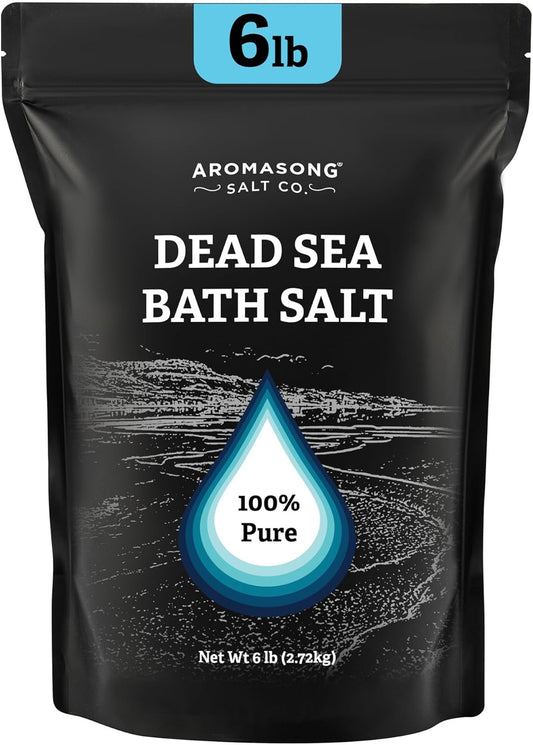 Aromasong Dead Sea Salt Bath Soak 6 Lbs. Bulk Pack – 100% Natural Dead Sea Salts for Soaking, Relaxation, and Detoxification of Skin, Dead Sea Salts for Bath to Rejuvenate and Refresh.