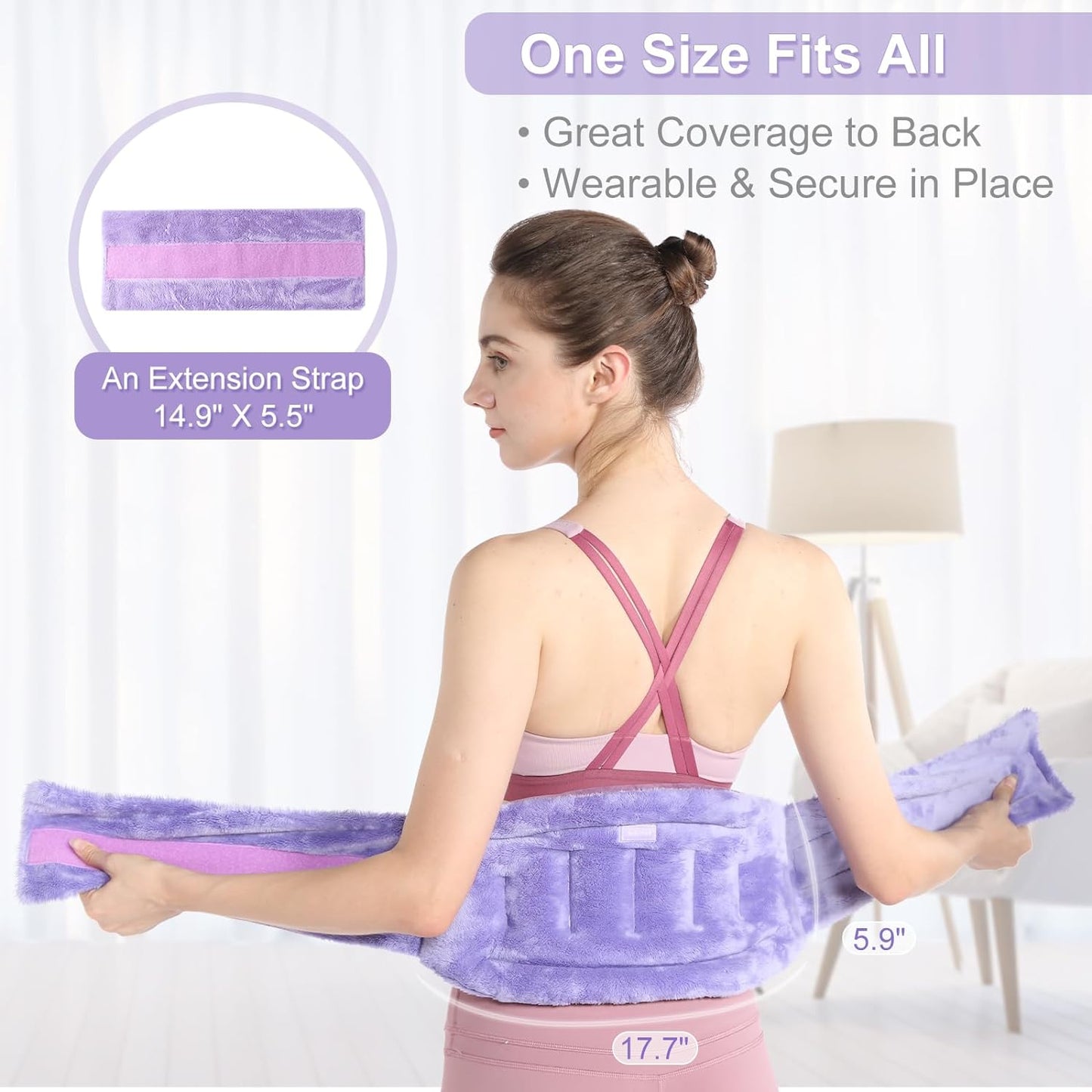 SuzziPad Microwave Heating Pad for Back Discomfort, Microwavable Heat Pads for Lumbar, Waist, Stomach, Neck Shoulder, Wrap with Moist Therapy, Warm & Cold Compress