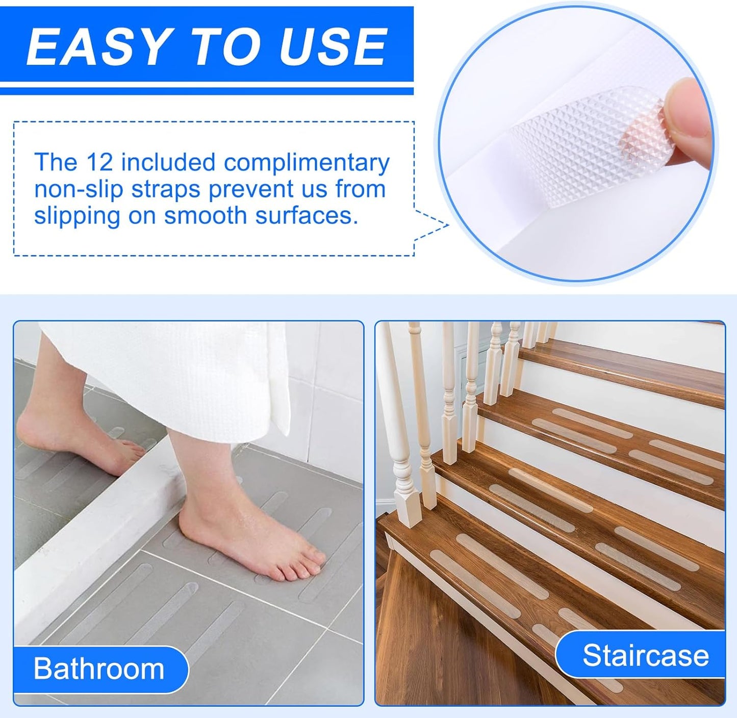 2 Pack 16 Inch Grab Bars for Bathtubs and Showers, Anti Slip Handicap Grab Bars for Shower, Safety Bath & Toilet Rail for Elderly Senior, Shower Handle Disability Assist Bathroom Handrail