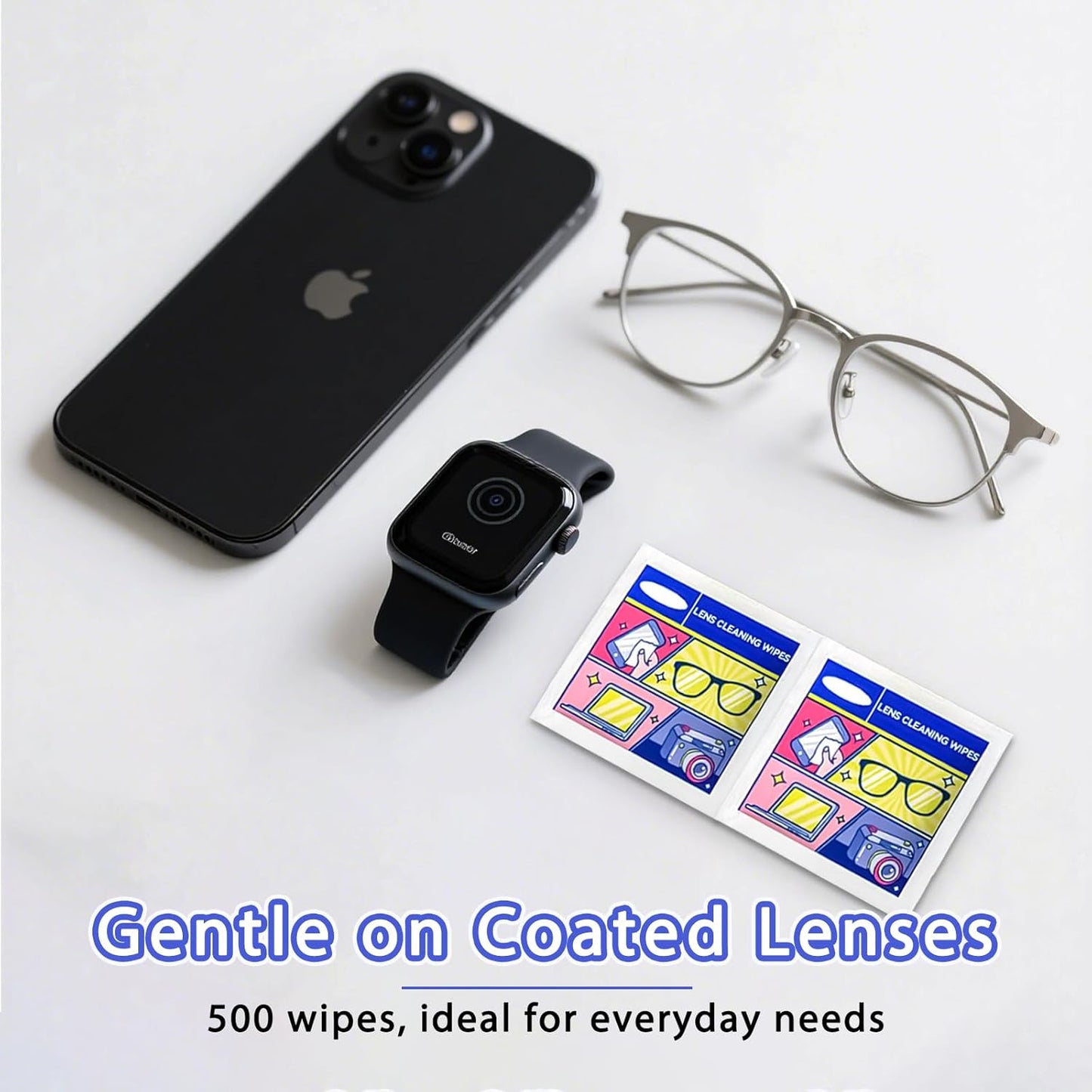 Eye Glasses Cleaner Wipes,Lens Wipes for Glasses/Sunglasses/Eyeglasses,Cleaning Wipes,Lens Wipes Individually Wrapped,Safe for All Lens Surfaces(500PCS)