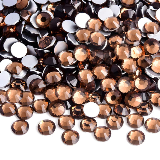 Flatback Rhinestones Round Gems for Nails Art and Crafts 620Pcs SS30 6mm Glitter Crystals Stone DIY Bags Clothes Shoes (Dark Coffee)