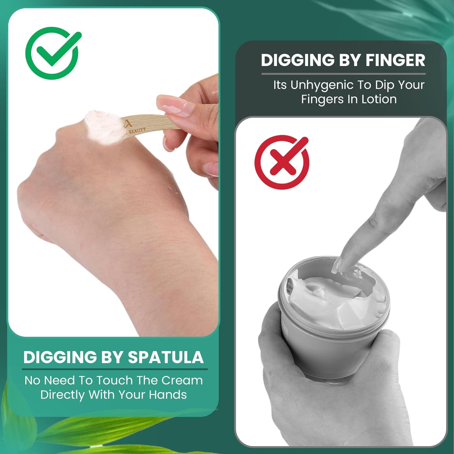 Bamboo 50-pack Cosmetic Facial Makeup Spoon Spatula Mini Makeup Spatula, Biodegradable Compostable Cosmetic Cream Spatulas Spoon, Skincare Scoop Applicator Facial Massage Beauty Tools BPA FREE