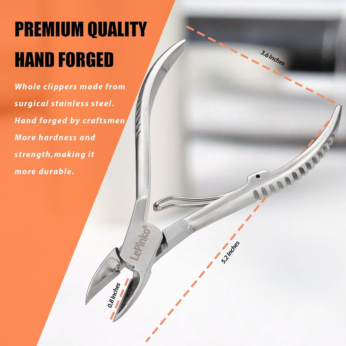 Heavy Duty Podiatrist Toenail Clippers for Thick and Ingrown Nails, Hand Forged Stainless Steel Toe Nail Clippers for Men Women Seniors