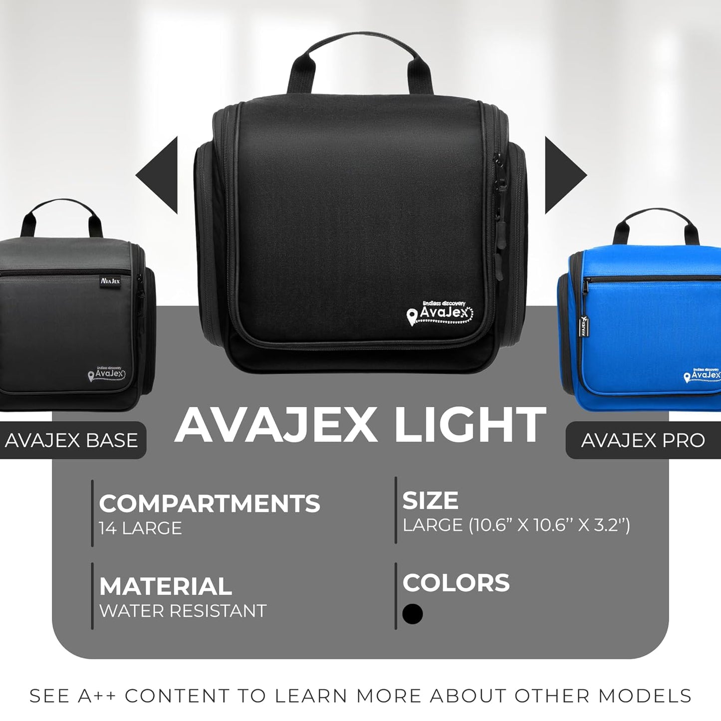 Travel Toiletry Bag for Men and Women - (10.6”x10.6”x3.2”) Large Hanging Toiletry Organizer - Waterproof Hygiene Bag with Metal XXL Swivel Hook, with Sturdy Zippers and 15 Compartments for Toiletries