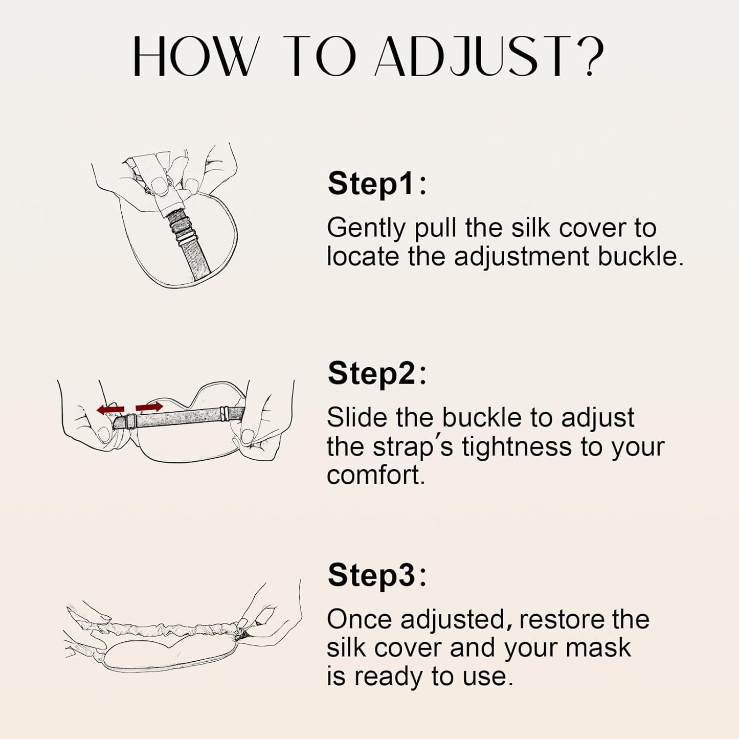 ZIMASILK Adjustable 100% 22 Momme Mulberry Silk Sleep Mask for Sleeping, Filled with Premium Mulberry Silk, Softest & Breathable Blackout Eye Sleeping Mask (Black)