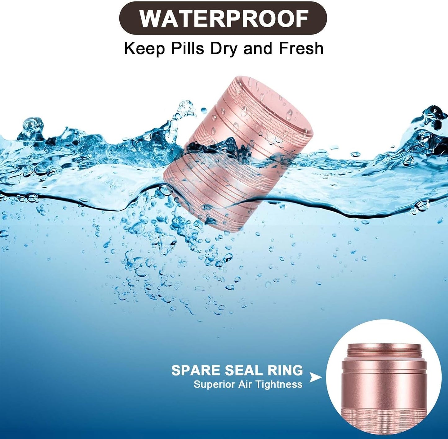 Metal Pill Box Pill Case 2 Times a Day - Daily Pill Container Portable Travel Medicine Holder for Pocket Purse Medicine Organizer for Vitamin/Fish Oil/Supplements