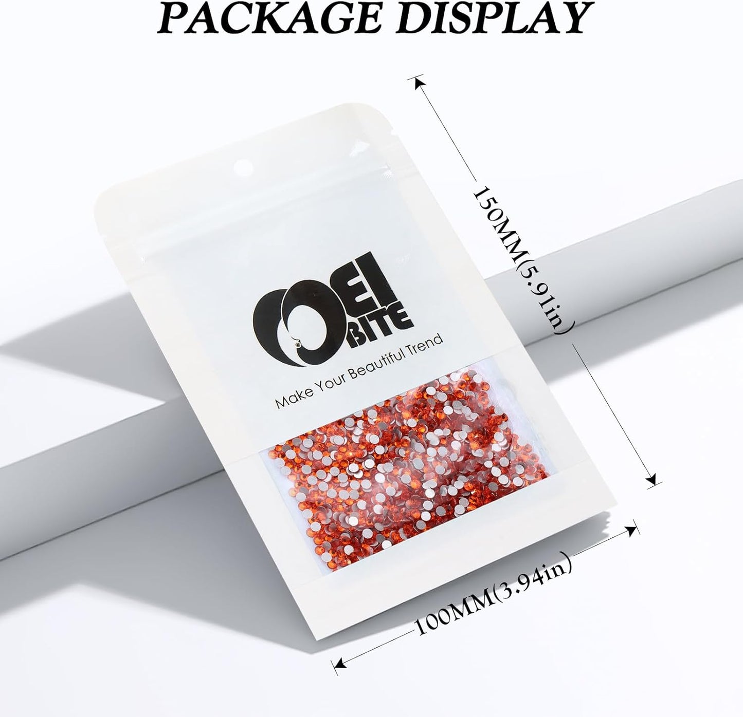 Hyacinth Flatback Rhinestones, Glass Rhinestones for Nail Art and Craft, Glue Fix, Loose Crystal Gemstones(Orange, SS6, 2880pcs, 1.9-2.0mm)