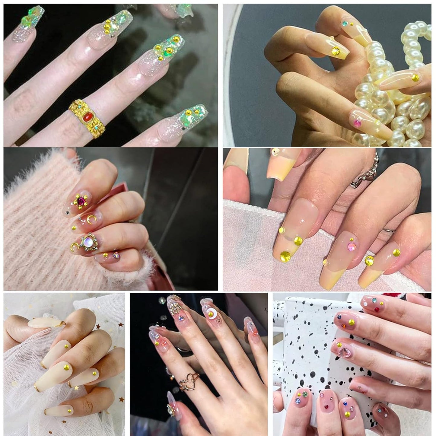 beadsland Flat Back Crystal Rhinestones Round Gems, Lemon Yellow (2.3-2.5mm) SS8/1440pcs