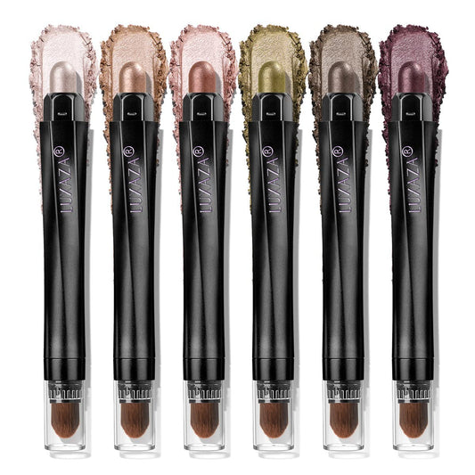 Shimmer Eyeshadow Stick Makeup 6PCS Set, Pink Metallic Matte Cream Eye Shadow Eyeliner Brightener Pencil Crayon - DESERT WILD