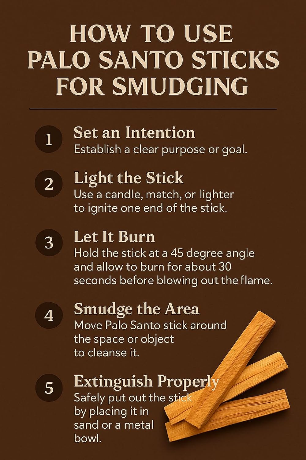 Pachamama Essentials Palo Santo Incense Sticks, 10 Sticks (4.0 inches each, 0.08-0.10 kg, 100% Natural and Sustainable, Wild Harvested), for Purifying, Cleansing, Meditating