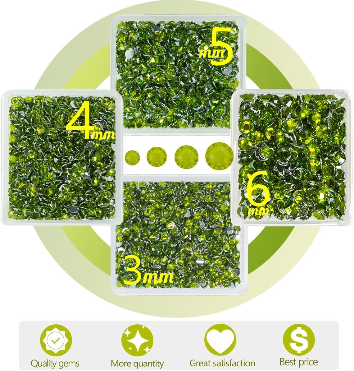 Olive Green Crystal Resin Rhinestones w B7000 Jewelry Glue for Bedazzling Crafting Grass Green Flatback Stones 3mm 4mm 5mm 6mm Diamonds Crystals Gems for Nails Face Eyes Makeup Tumblers Crafts