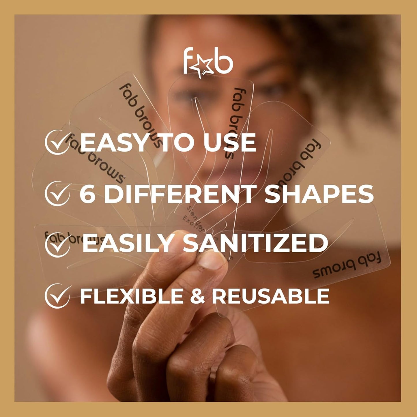 Lux Eyebrow Stencils | Easy Eyebrow Shaper Stencil | Thinner Design | 6 Natural Brow Shapes | Fits All Faces & Sizes | Eyebrow Stencil Kit for Beginners & Professionals | Stencils Only