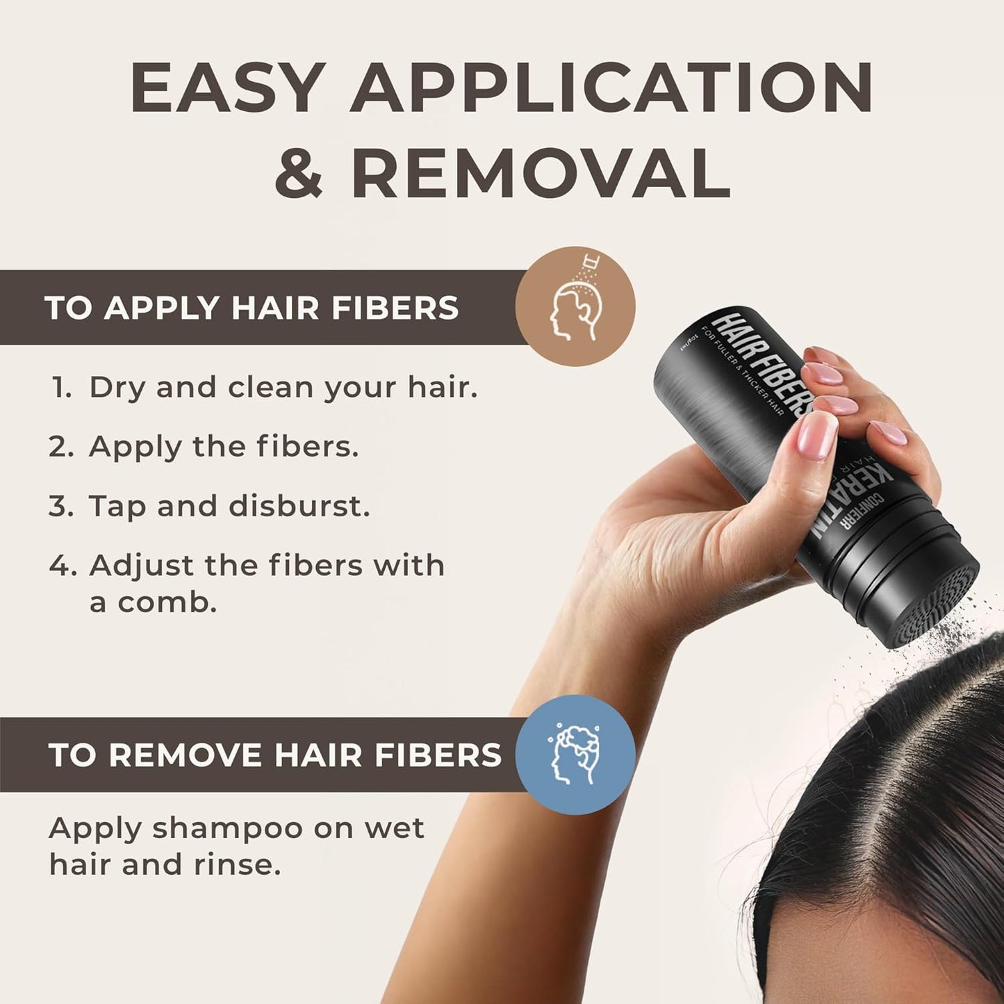 Keratin Hair Fibers for Men & Women - Fill In Fine or Thinning Hair, Instantly Thicker, Fuller Looking Hair (Gray 15g)