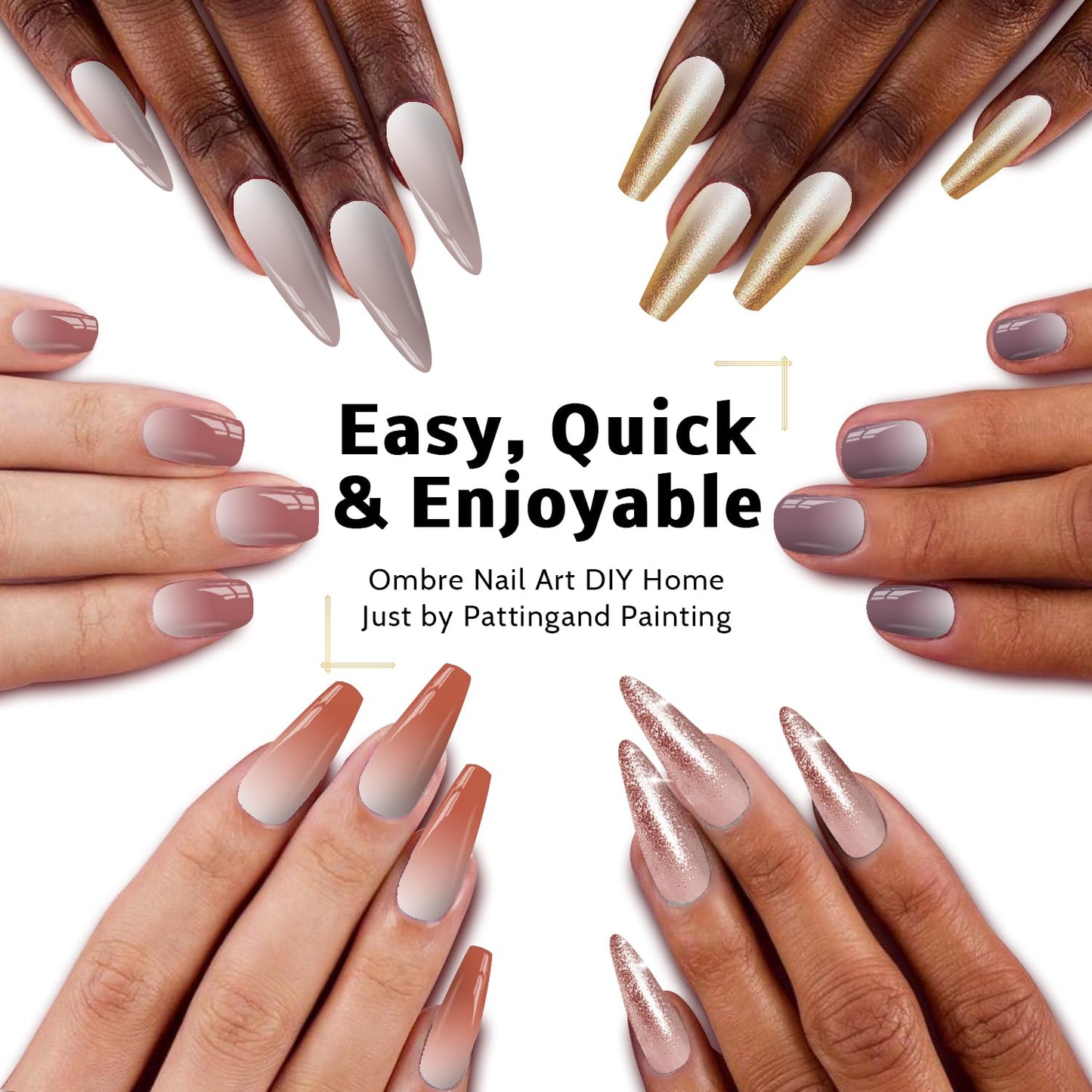 Sponge Pat Paint Nail Gel, Ombre Nails Gradient Gel Nail Blush Blooming Aura Nails Drawing Stripper Floral Painting DIY Nail Art, No Wipe, UV/LED Curing (12 Colors C)