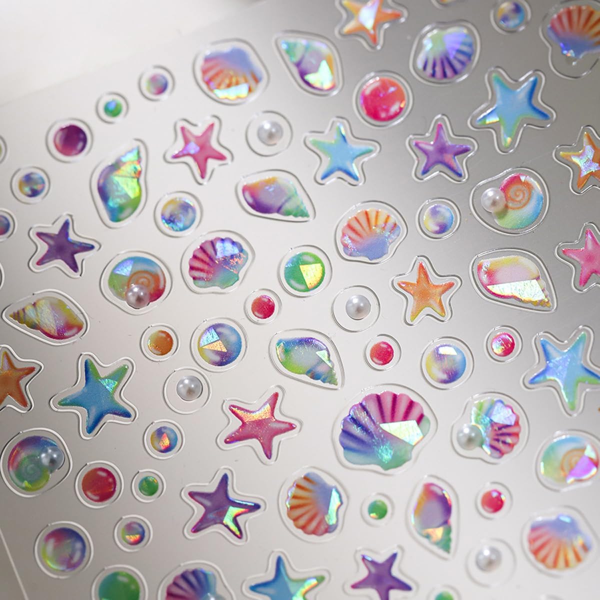 Beach Nail Stickers for Nail Art Summer Seashell Starfish Nail Decals Shell Light Ocean Stickers for Nails Designs Self Adhesive Nail Art Supplies & Decorations for Women Girls 1 Sheet