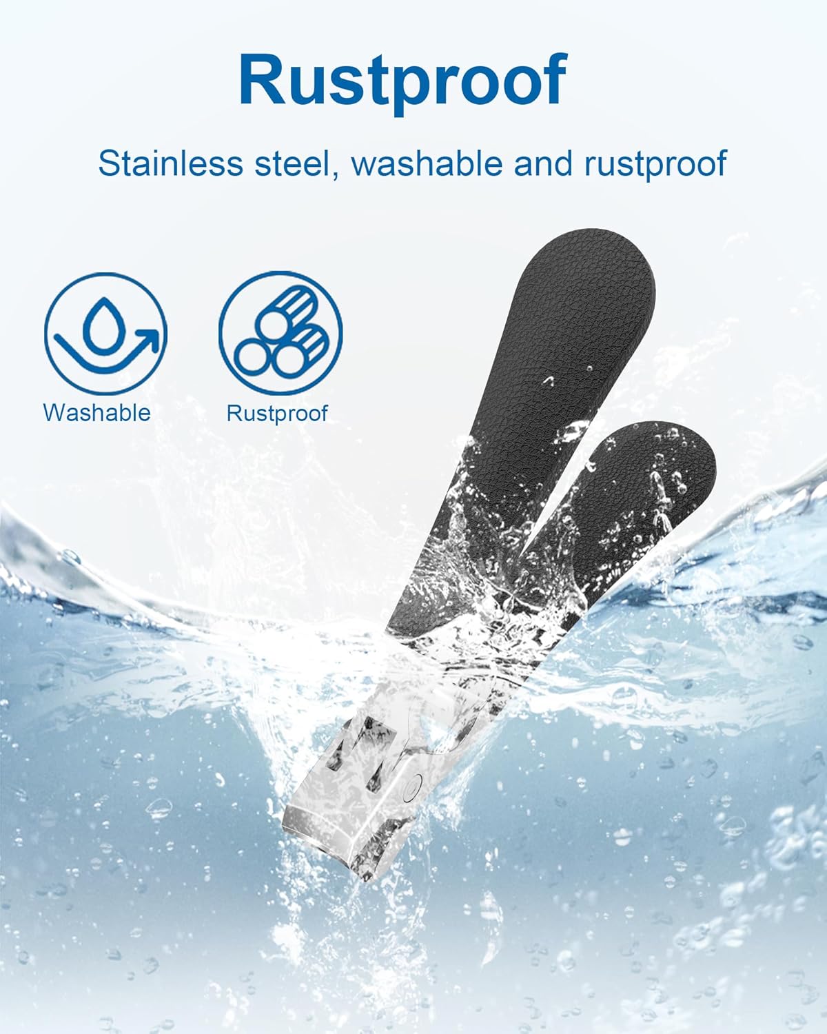 Nail Clippers - Ultra Sharp Anti Splash Fingernail and Toenail Clipper, with Nail Catcher, for Men & Women, Seniors, Black